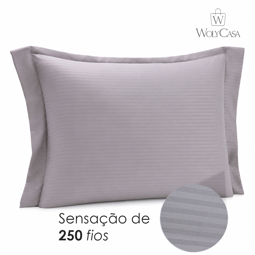 Fronha Brisa 50cm x 70cm Toque 200 Fios Cinza Microfibra - Lyor