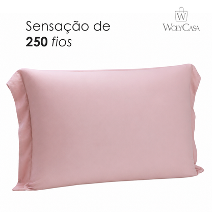 Fronha Saphira 50cm x 70cm Toque 300 Fios Rosa Microfibra - Lyor