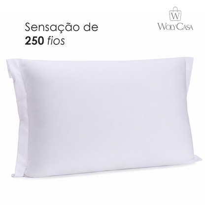 Fronha Saphira 50cm x 70cm Toque 300 Fios Branco Microfibra - Lyor