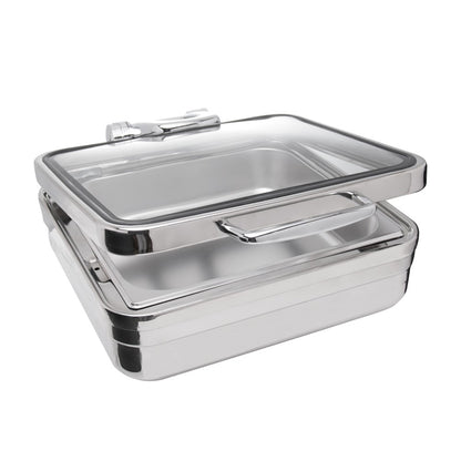 Rechaud Retangular de Indução com Tampa de Vidro 5,1L Aço Inox - Rojemac Profissional