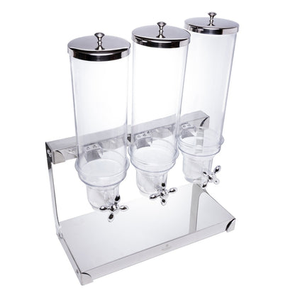 Porta Cereais Triplo 3x 3L Aço Inox - Rojemac Profissional
