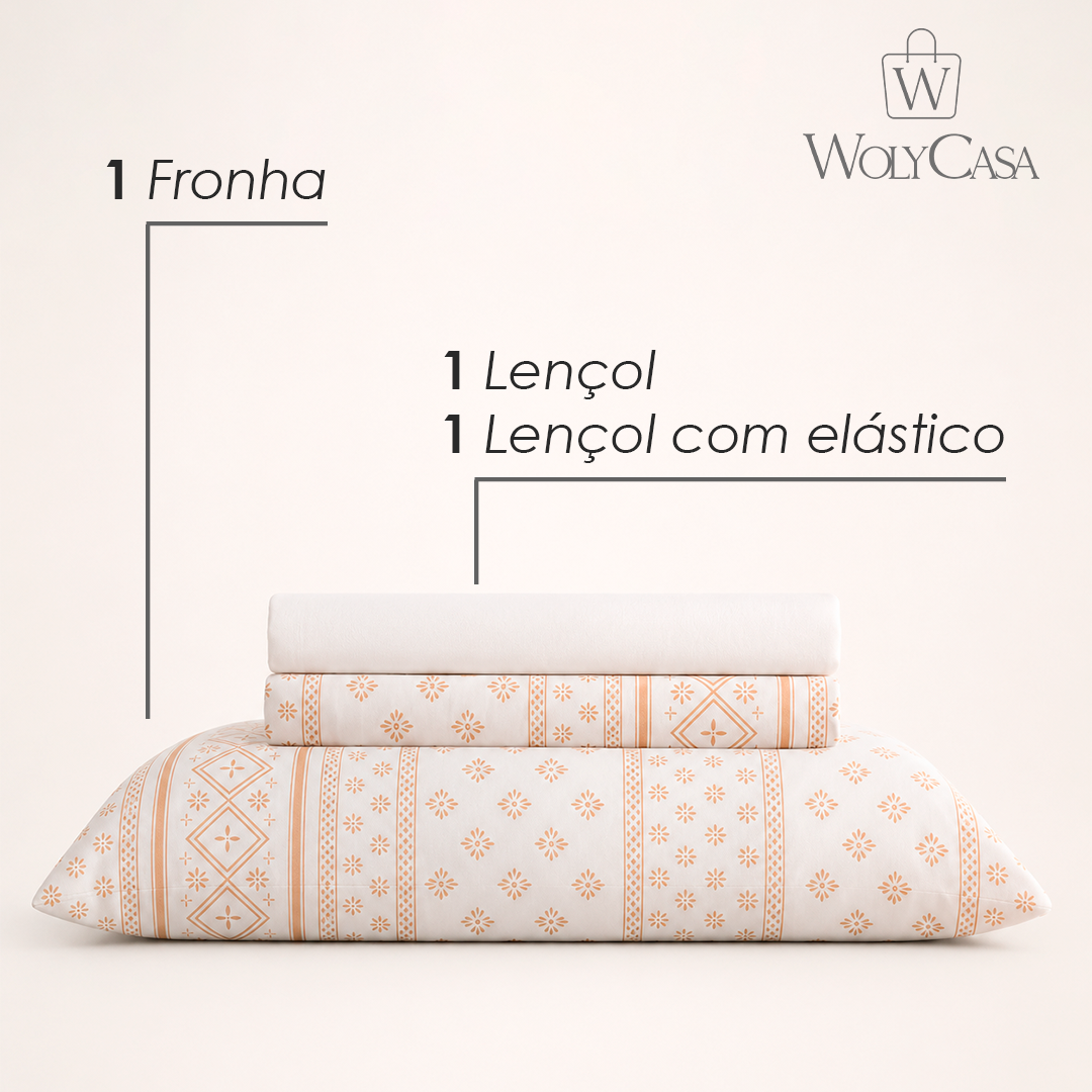 Jogo de Cama Solteiro Essencial Serenata Toque 250 Fios Microfibra - Lyor