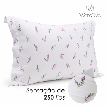 Porta Travesseiro Essencial Lavanda 50cm x 70cm Toque 250 Fios Microfibra - Lyor
