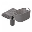 Conjunto 3 Peças para Banheiro Comfort Cinza Plástico - Lyor
