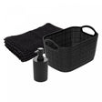 Conjunto 3 Peças para Banheiro Comfort Preto Plástico - Lyor
