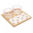 Conjunto 4 Peças para Servir Cherry 22cm x 22cm x 6cm Bambu - Lyor