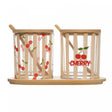Conjunto 2 Potes de Vidro com colher e Bandeja Cherry 19 cm x 9,5cm x 10,5cm Bambu - Lyor