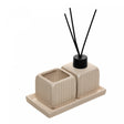 Conjunto Difusor com Porta Vela e Bandeja Slate Creme Cerâmica - Lyor