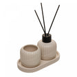 Conjunto Difusor com Porta Vela e Bandeja Bold Creme Cerâmica - Lyor