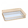 Bandeja com Espelho Elise 31cm x 21cm x 5cm Dourada Metal - Lyor