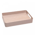Bandeja com Fundo de Madeira Virelli 30cm x 20cm x 5cm Bege Metal - Lyor