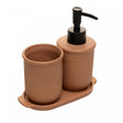 Conjunto 3 Peças para Banheiro Orlen Marrom - Lyor