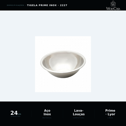 Tigela de Aço Inox Prime 24cm - Lyor