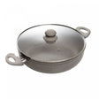 Wok Indução com Tampa Vidro Granito Chef 28cm Taupe Alumínio com Revestimento Antiaderente - Lyor