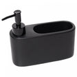 Porta Detergente Líquido com Suporte para Esponja Preto 490ml Cerâmica - Lyor