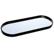 Bandeja com Espelho Perlina 30cm x 12cm x 1,5cm Preto - Lyor