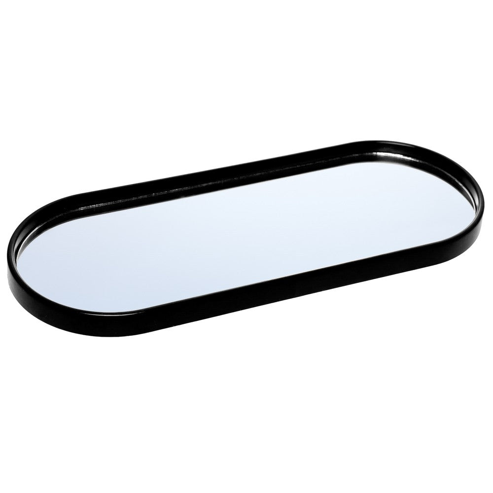 Bandeja com Espelho Perlina 30cm x 12cm x 1,5cm Preto - Lyor