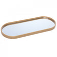Bandeja com Espelho Perlina 30cm x 12cm x 1,5cm Dourado - Lyor