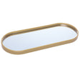 Bandeja com Espelho Perlina 30cm x 12cm x 1,5cm Dourado - Lyor