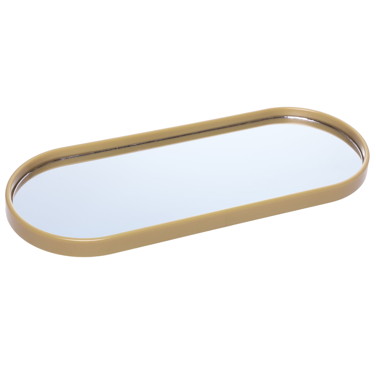 Bandeja com Espelho Perlina 30cm x 12cm x 1,5cm Dourado - Lyor