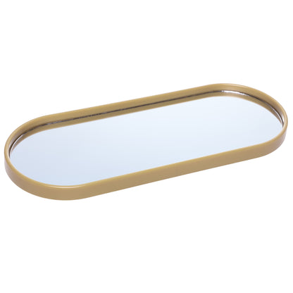 Bandeja com Espelho Perlina 30cm x 12cm x 1,5cm Dourado - Lyor