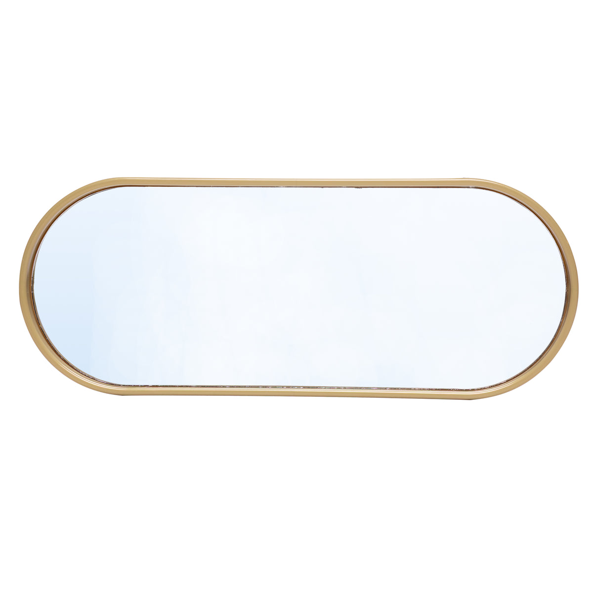 Bandeja com Espelho Perlina 30cm x 12cm x 1,5cm Dourado - Lyor