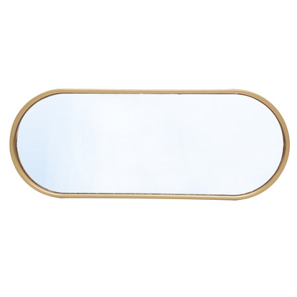 Bandeja com Espelho Perlina 30cm x 12cm x 1,5cm Dourado - Lyor