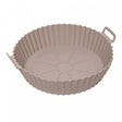Forma Redonda para Air Fryer 21cm x 6,5cm Bege Silicone - Lyor