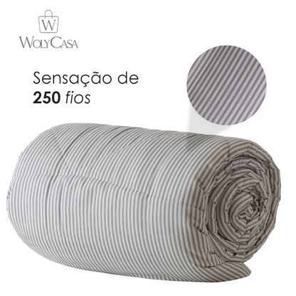 Edredom Essencial Lines Casal Toque 250 Fios Microfibra - Lyor