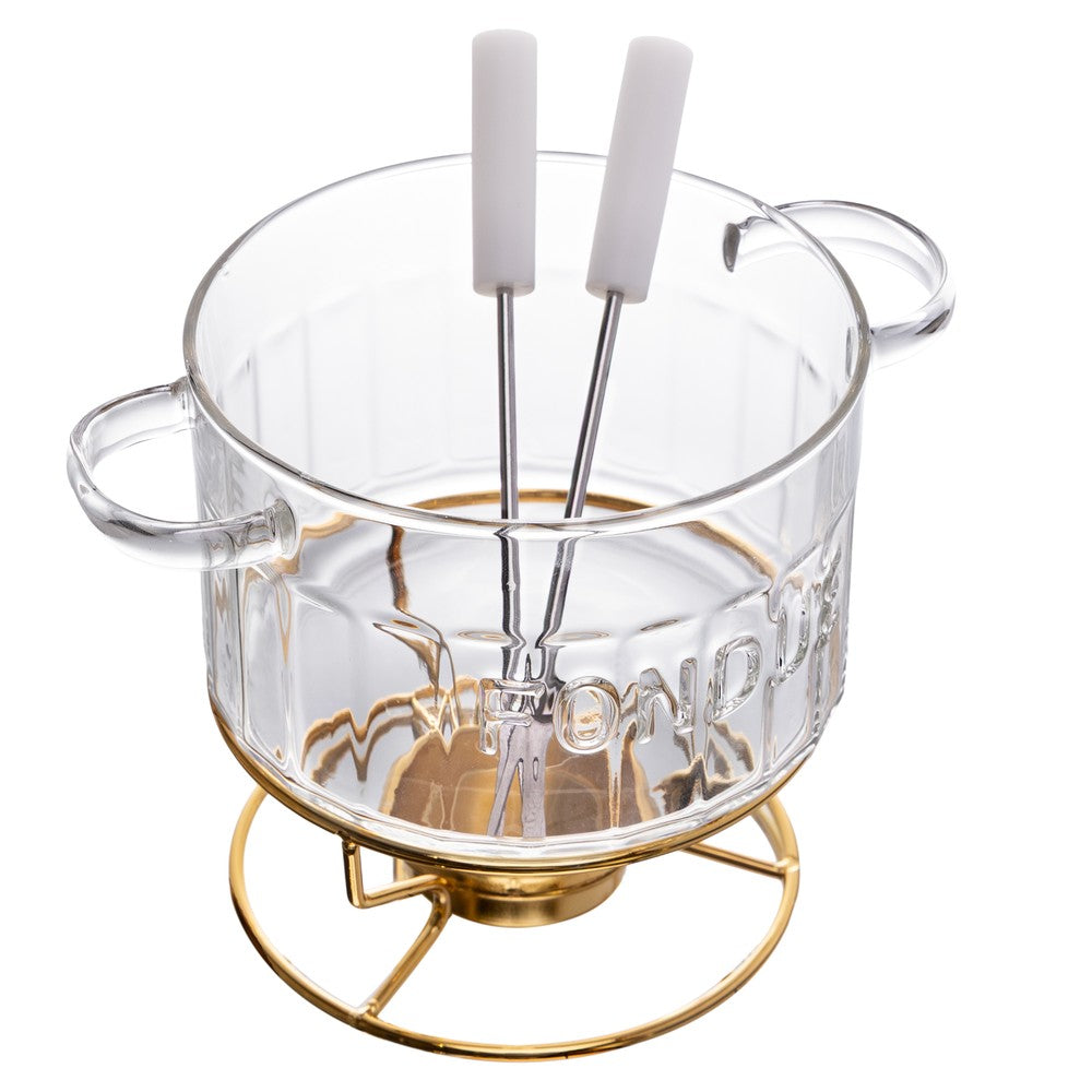 Aparelho de Fondue 4 Peças para 2 Pessoas Vidro Borossilicato - Lyor
