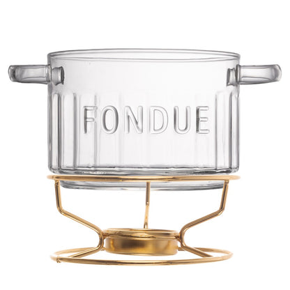 Aparelho de Fondue 4 Peças para 2 Pessoas Vidro Borossilicato - Lyor