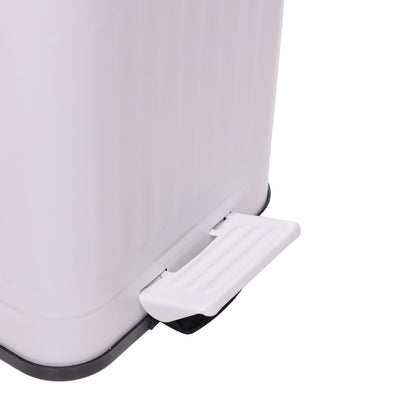 Lixeira Quadrada com Alça Retrô 5L Branca Metal - Lyor