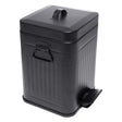 Lixeira Quadrada com Alça Retrô 5L Preto Metal - Lyor