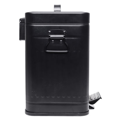Lixeira Quadrada com Alça Retrô 5L Preto Metal - Lyor