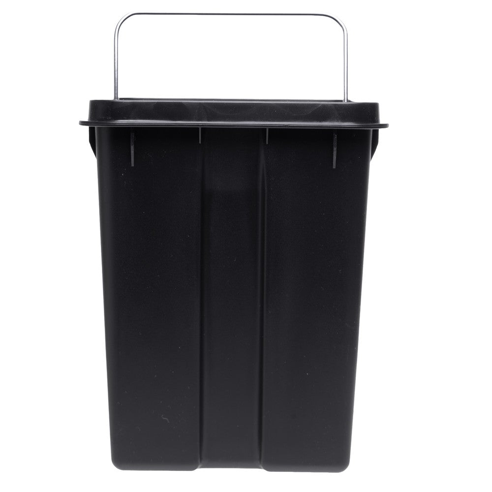 Lixeira Quadrada com Alça Retrô 5L Preto Metal - Lyor