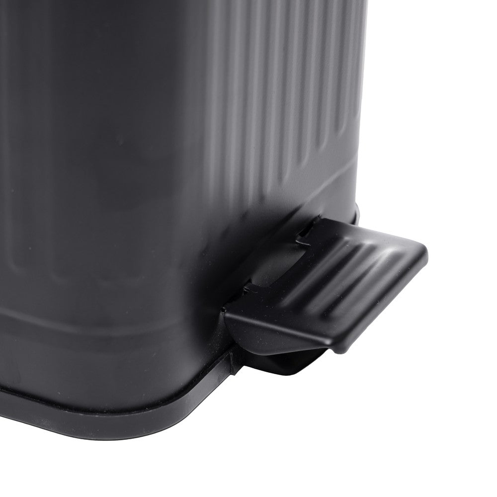 Lixeira Quadrada com Alça Retrô 5L Preto Metal - Lyor
