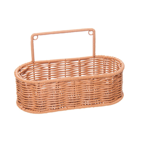 Cesta Organizadora Oval Vertice 25cm x 11 cm x 15cm Natural Plástico - Lyor