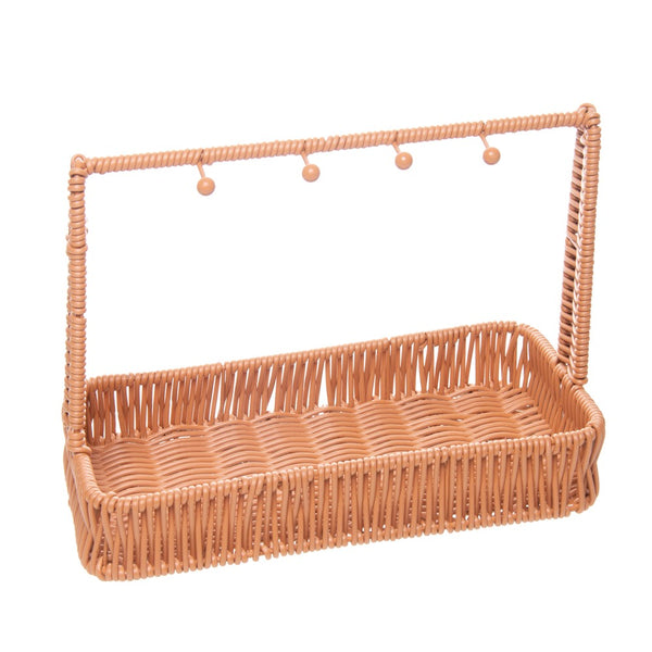 Cesta Organizadora Multiuso Retangular Vertice 25cm x 13cm x 18,5cm Natural Plástico - Lyor