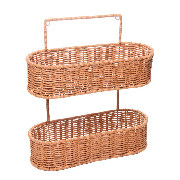 Cesta Organizadora Retangular 2 Andares Vertice 32cm x 12cm x 35cm Natural Plástico - Lyor