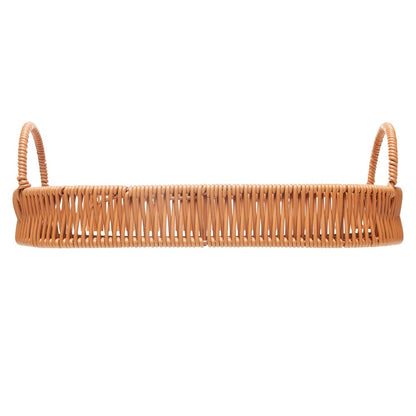 Bandeja Oval com Alça Vertice 30cm x 20cm x 4,5cm Natural Plástico - Lyor