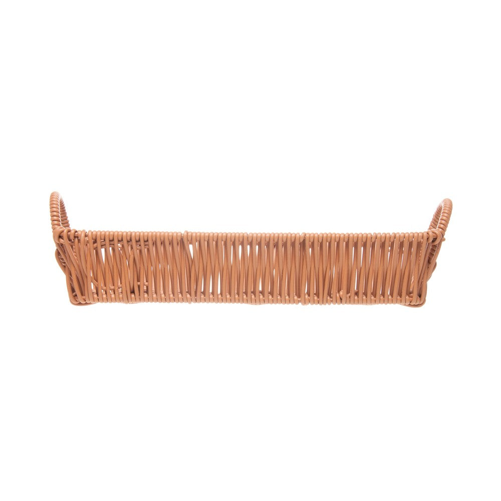 Cesta para Pães Retangular com Alça Vertice 30cm x 9,5cm x 7cm Natural Plástico - Lyor
