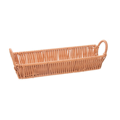 Cesta para Pães Retangular com Alça Vertice 26,5cm x 8,5cm x 7cm Natural Plástico - Lyor
