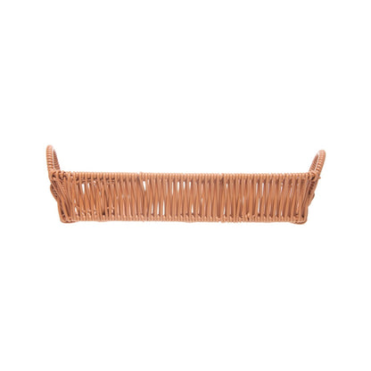 Cesta para Pães Retangular com Alça Vertice 26,5cm x 8,5cm x 7cm Natural Plástico - Lyor