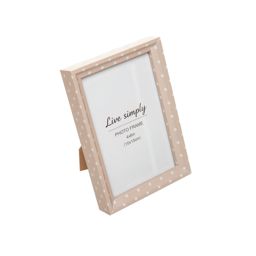 Porta-Retrato Dots Line 10cm x 15cm Bege MDF - Lyor