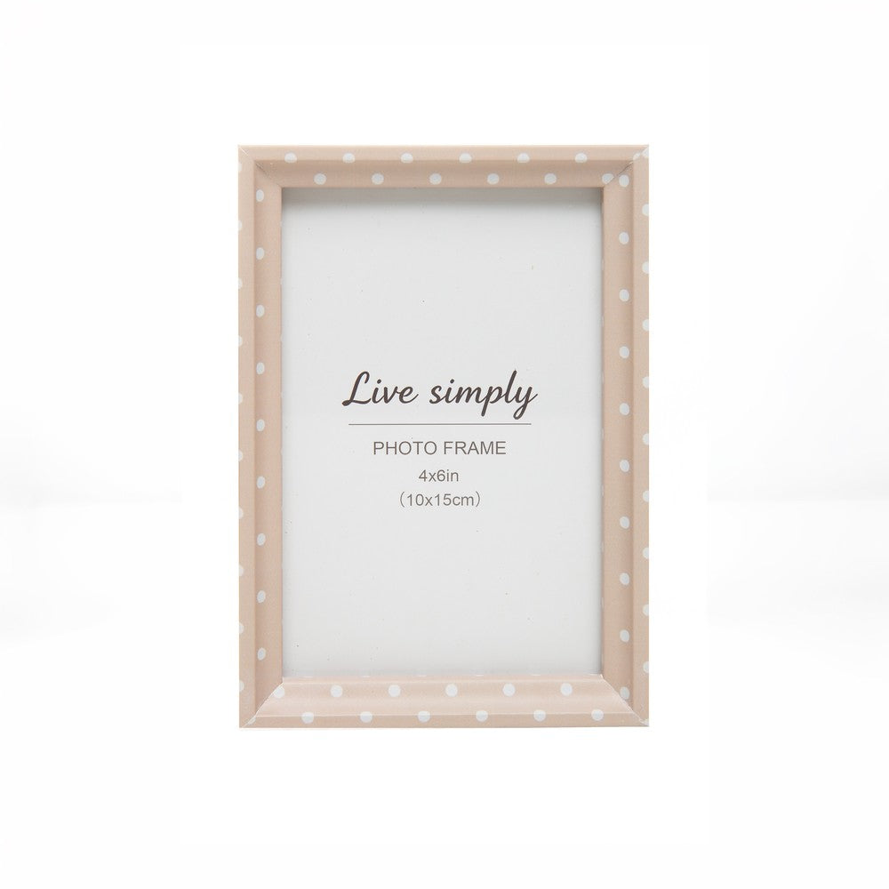 Porta-Retrato Dots Line 10cm x 15cm Bege MDF - Lyor