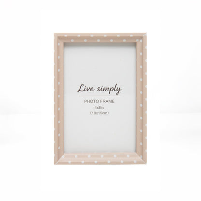 Porta-Retrato Dots Line 10cm x 15cm Bege MDF - Lyor