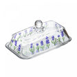 Manteigueira Lavanda Hand Painting 18cm x 10,5cm x 9cm Cristal - Lyor