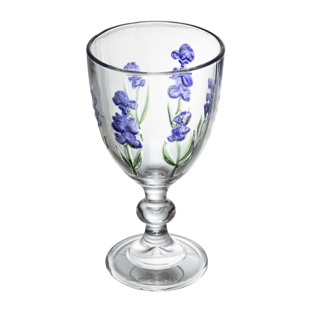 Taça para Água Lavanda Hand Painting 320ml Cristal Ecológico - Lyor