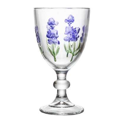 Taça para Água Lavanda Hand Painting 320ml Cristal Ecológico - Lyor