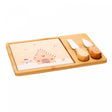 Conjunto 4 Peças Para Queijo  Bandeja de Bambu e Tábua Encanto de Natal 25cm x 17cm x 2cm - Lyor